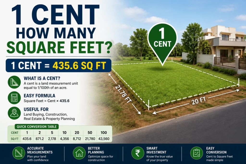 Learn 1 cent how many square feet with easy formulas, land conversion charts, examples, and practical property measurement tips.