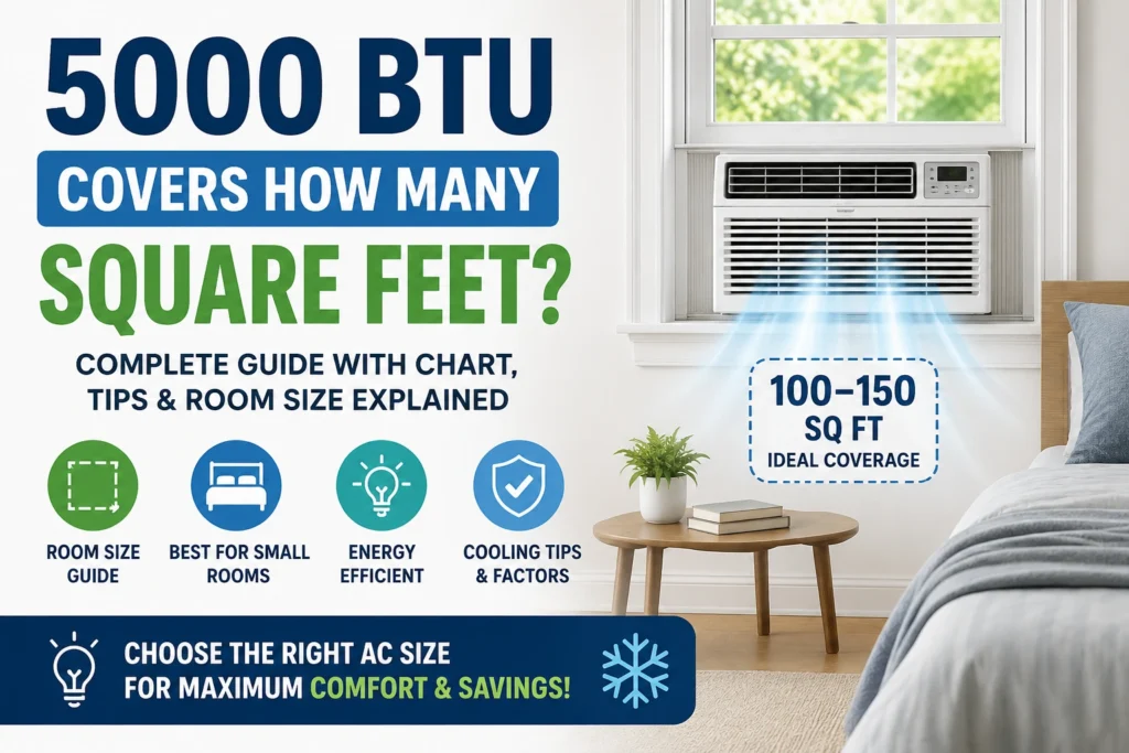5000 btu covers how many square feet