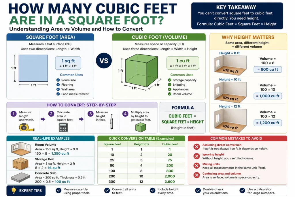 Can You Convert Square Feet to Cubic Feet Directly?