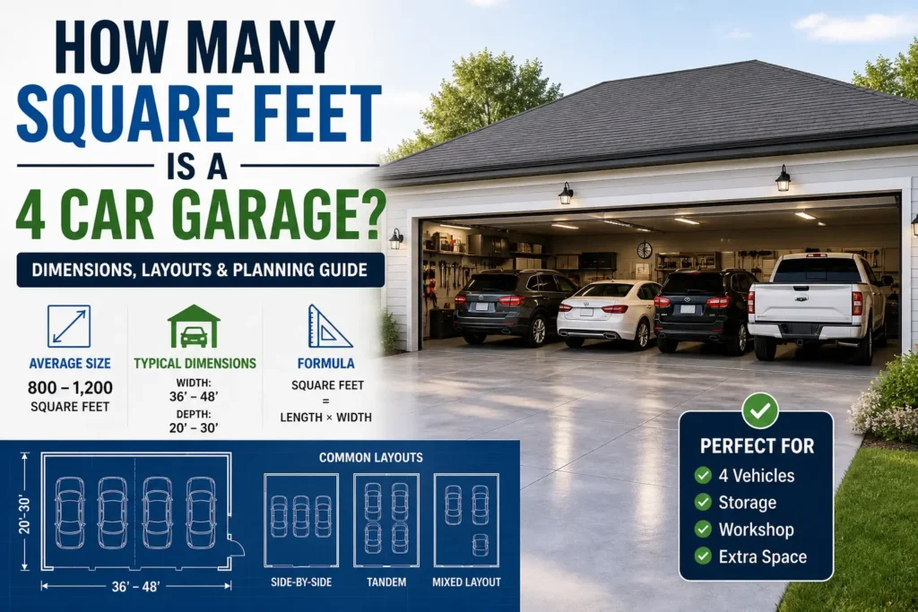 How Many Square Feet Is a 4 Car Garage
