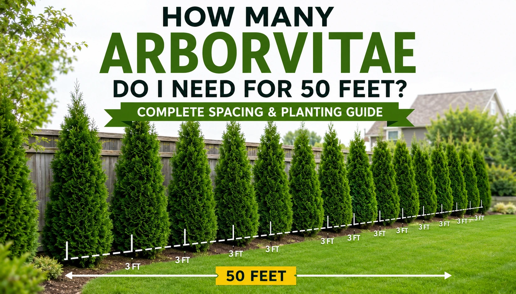 how many arborvitae do i need for 50 feet