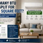 how many btu mini split for 1200 square feet