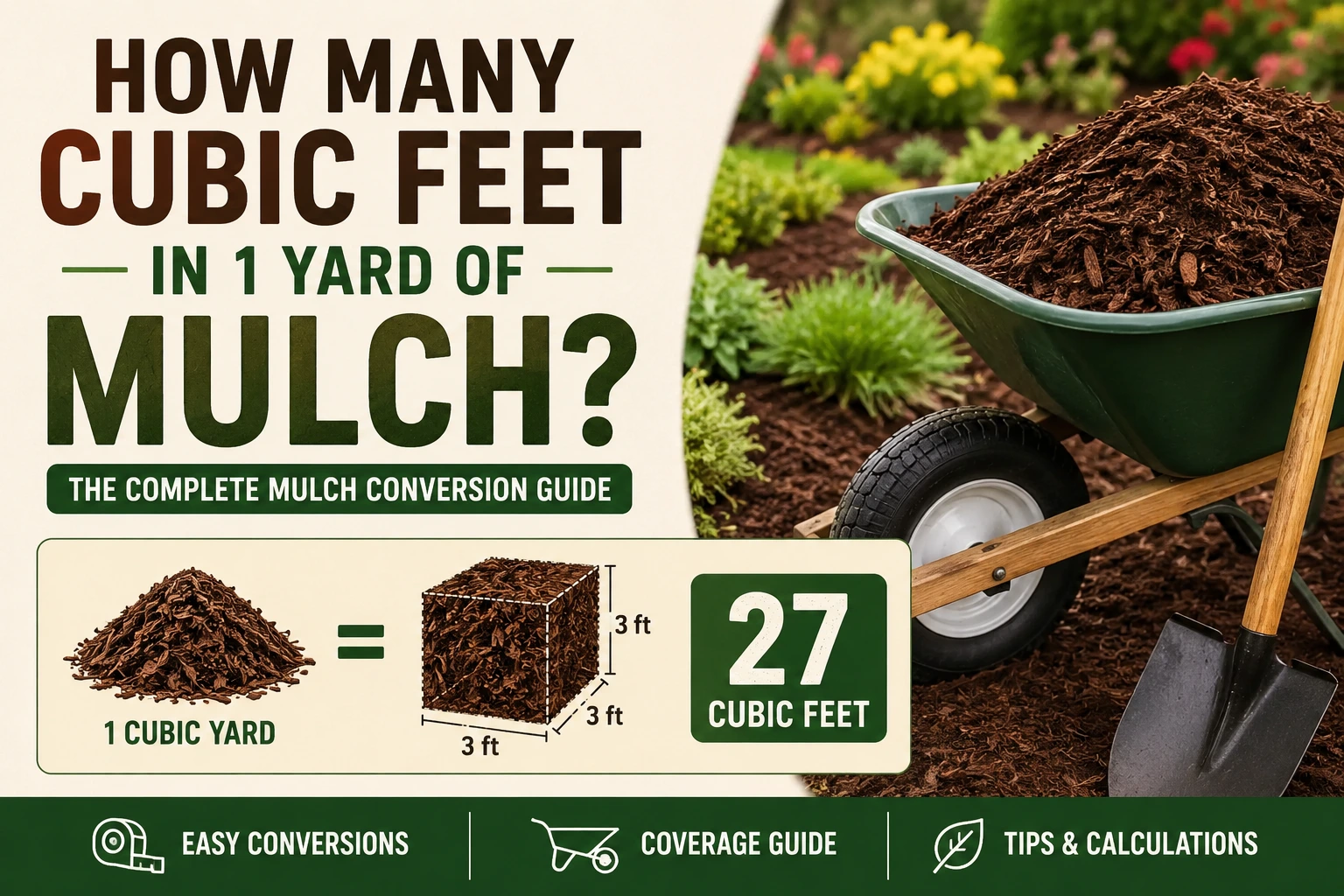 how many cubic feet in 1 yard of mulch