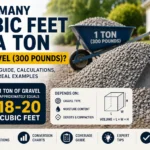 how many cubic feet in a ton of gravel