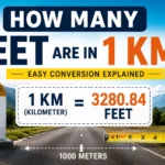 how many feet are in 1 km