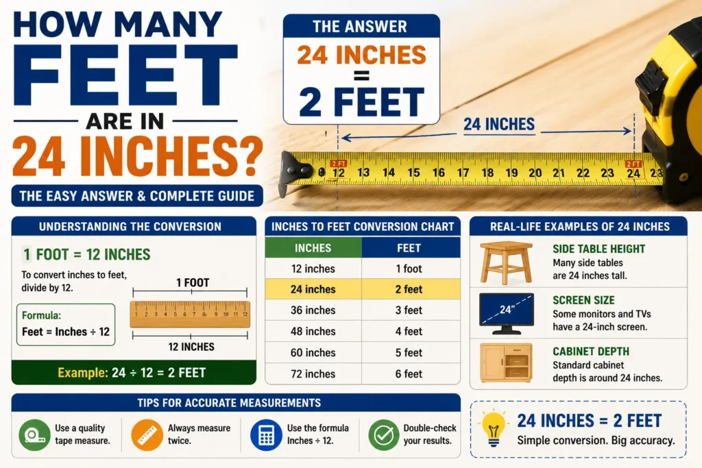 how many feet are in 24 inches