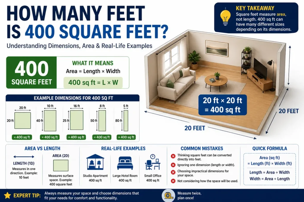 how many feet is 400 square feet