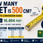 how many feet is 500 cm