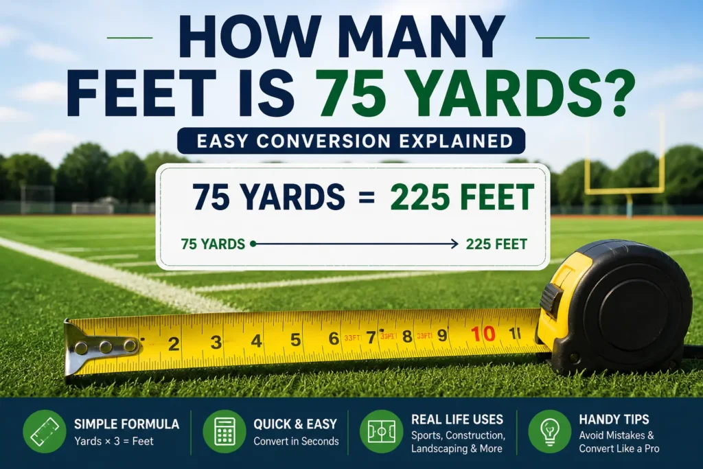 how many feet is 75 yards