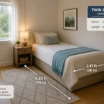 how many feet is a twin size bed