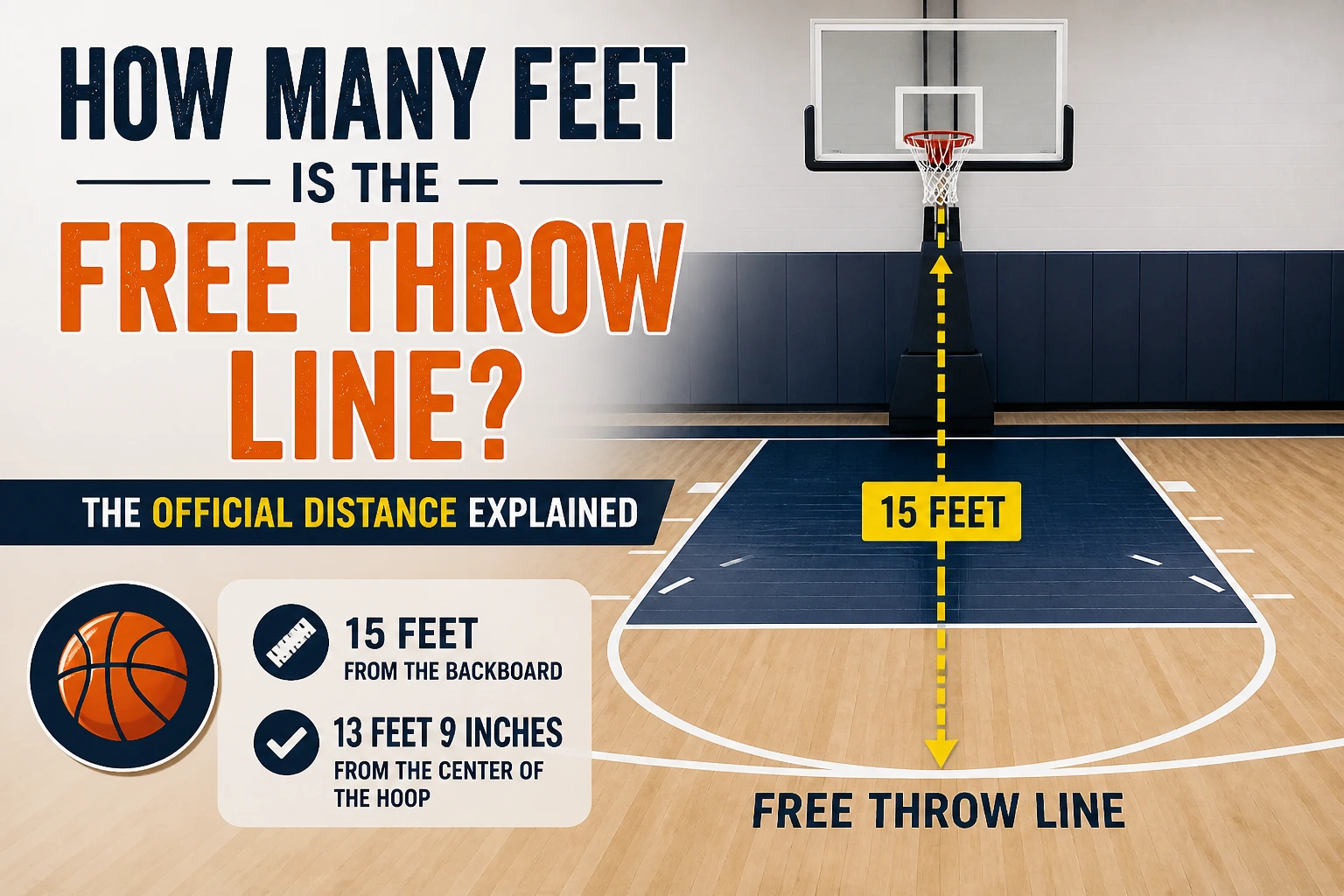 how many feet is the free throw line