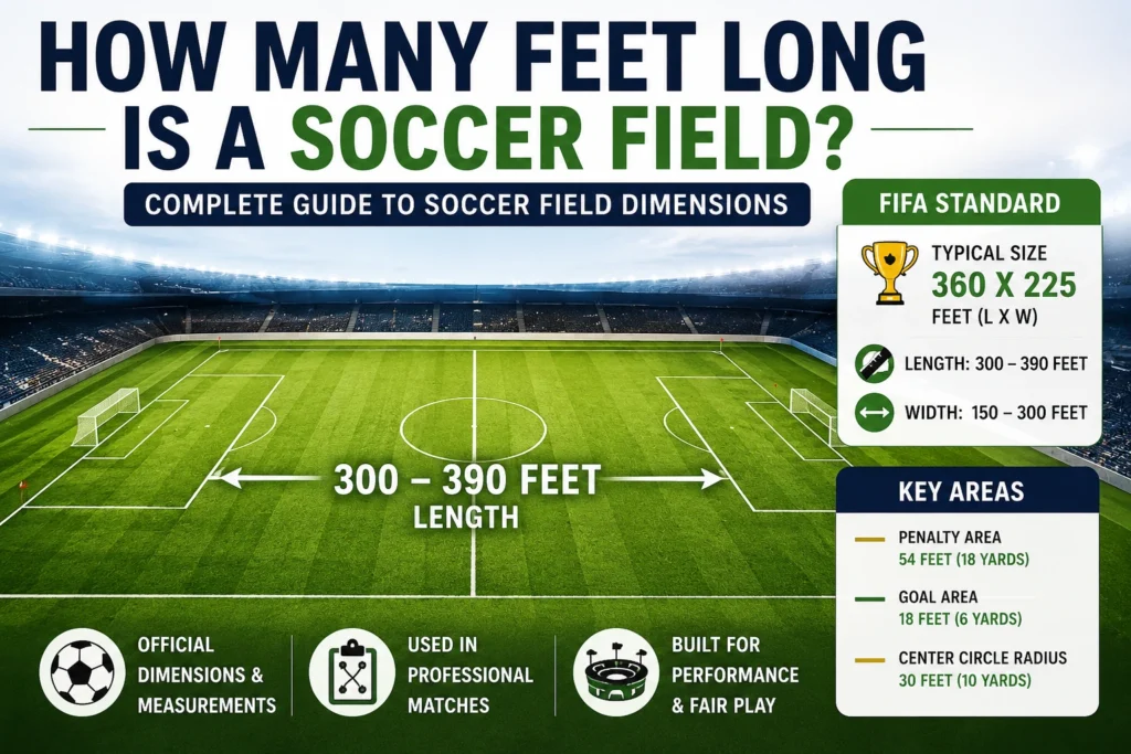 how many feet long is a soccer field