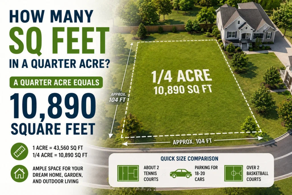 how many sq feet in a quarter acre