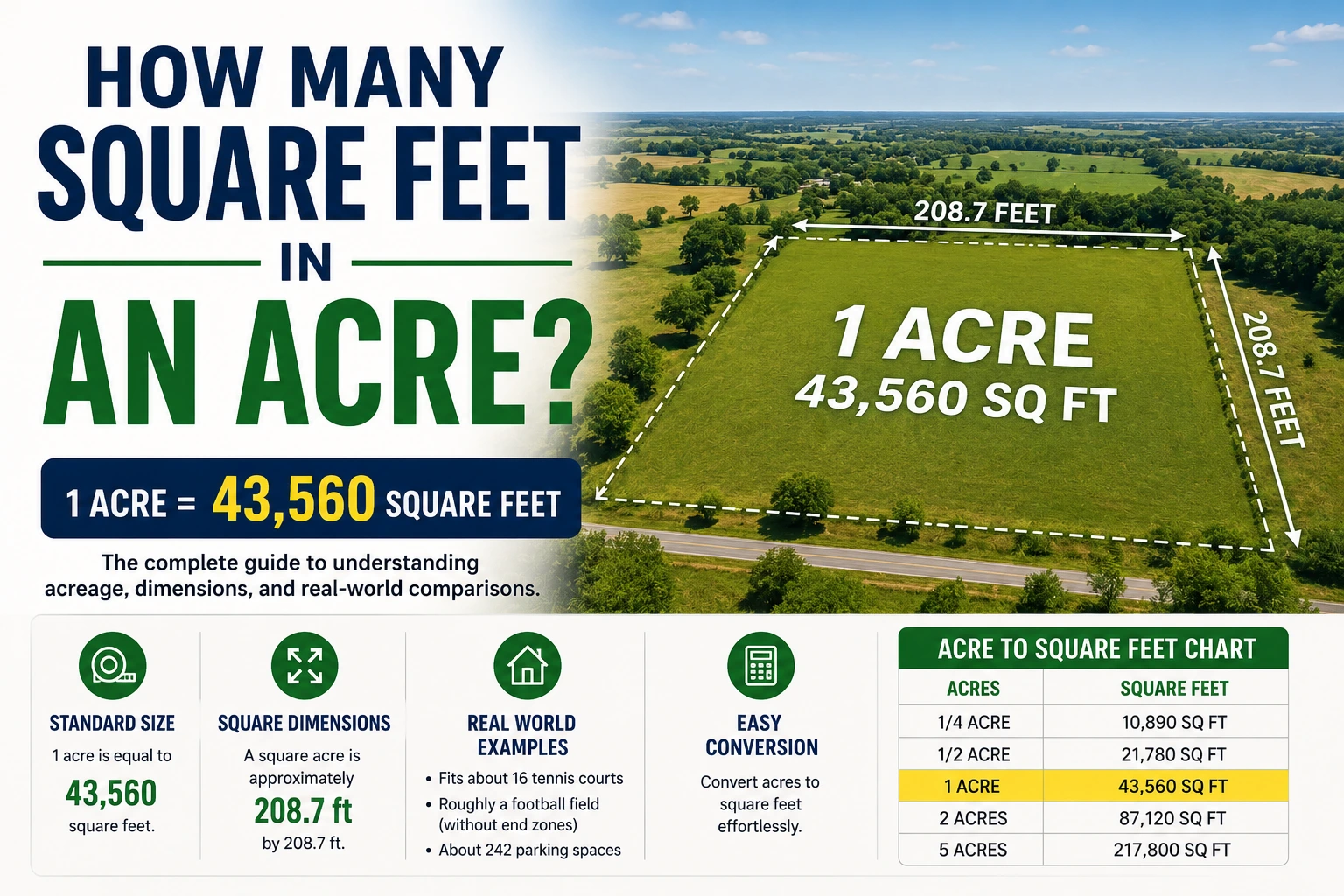 how many square feet an acre