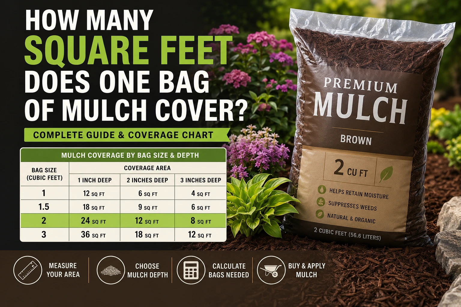how many square feet does one bag of mulch cover