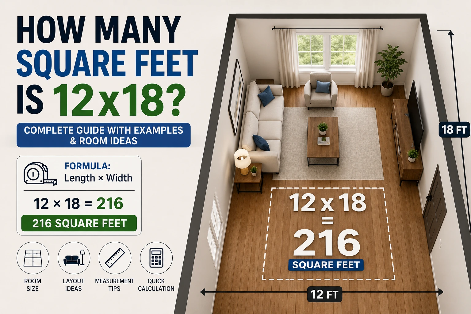 how many square feet is 12x18