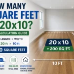 how many square feet is 20x10