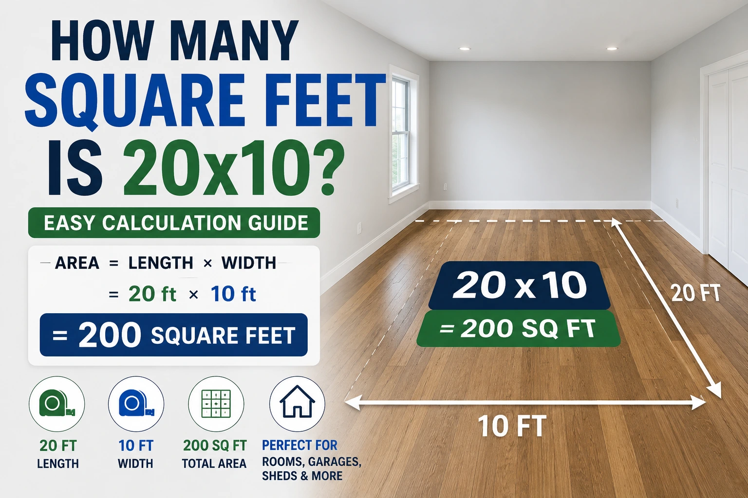 how many square feet is 20x10