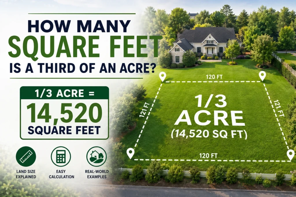 how many square feet is a third of an acre
