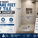 how many square feet of tile for a shower