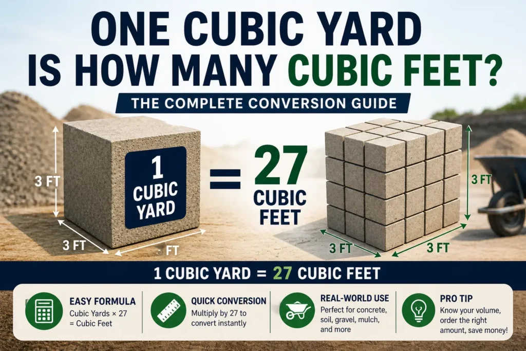 one cubic yard is how many cubic feet