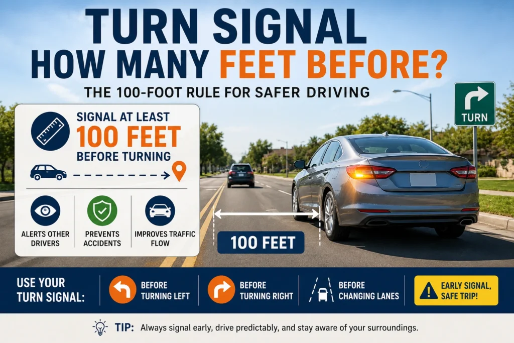 turn signal how many feet before