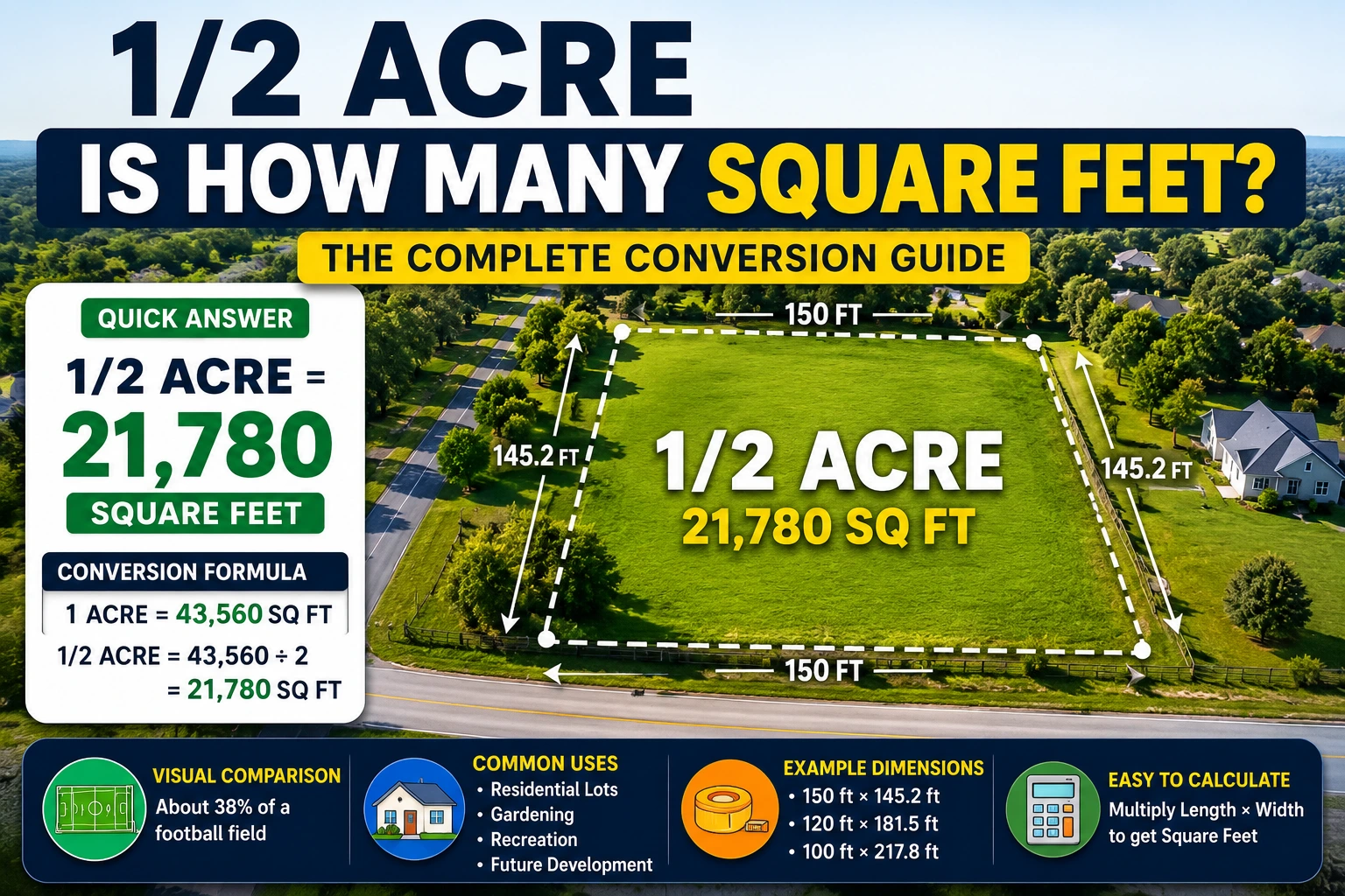 12 acre is how many square feet