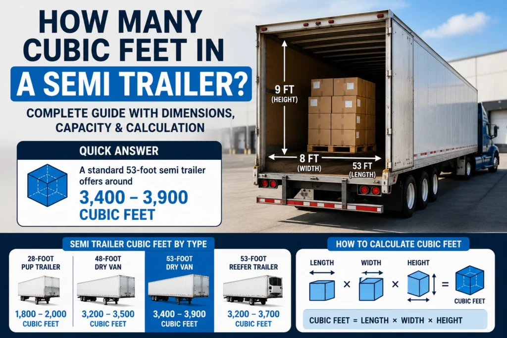 how many cubic feet in a semi trailer