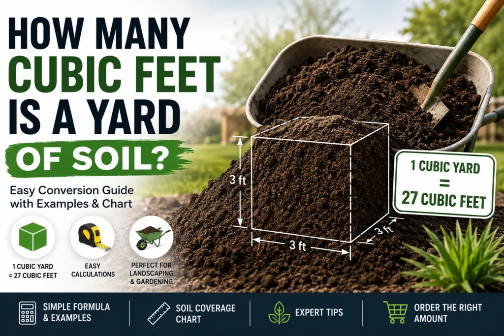 how many cubic feet is a yard of soil