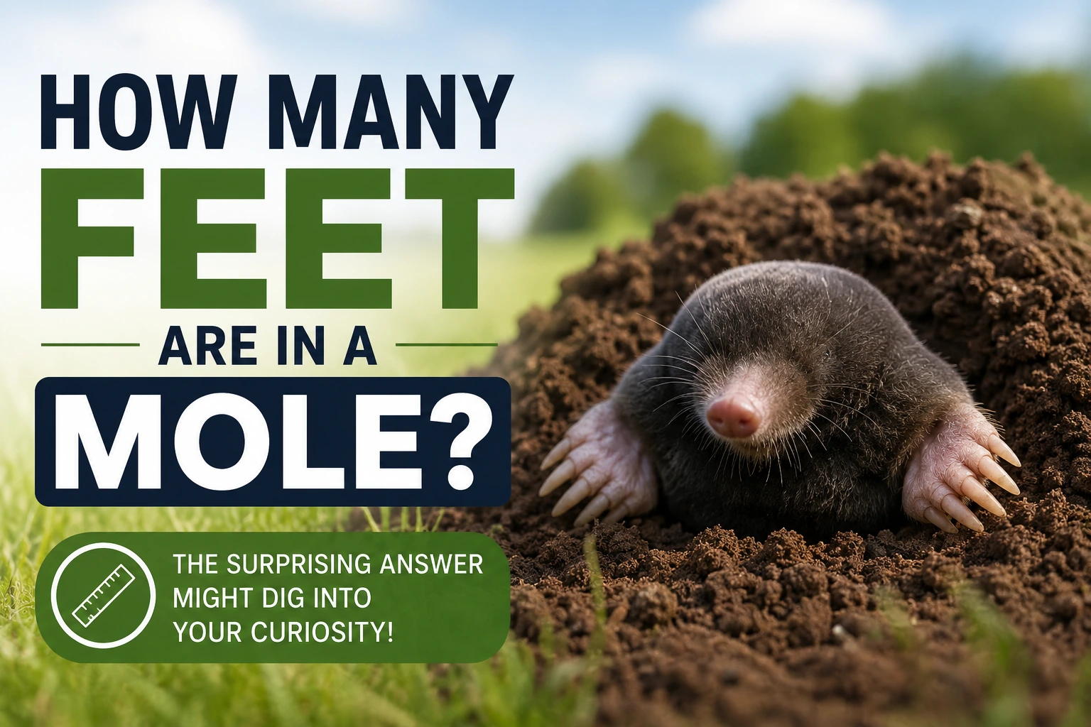 how many feet are in a mole