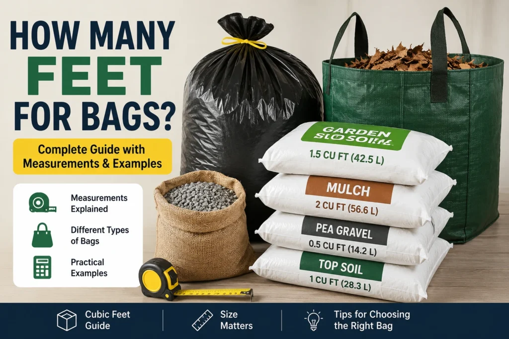 how many feet for bags