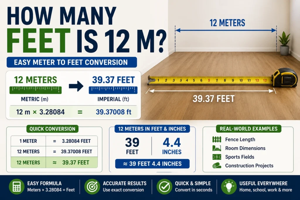 How Many Feet Is 12 M? Easy Meter to Feet Guide
