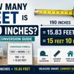 how many feet is 190 inches