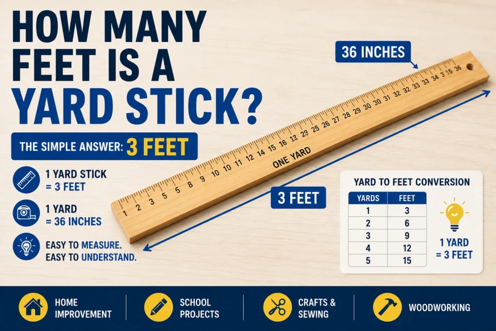 how many feet is a yard stick