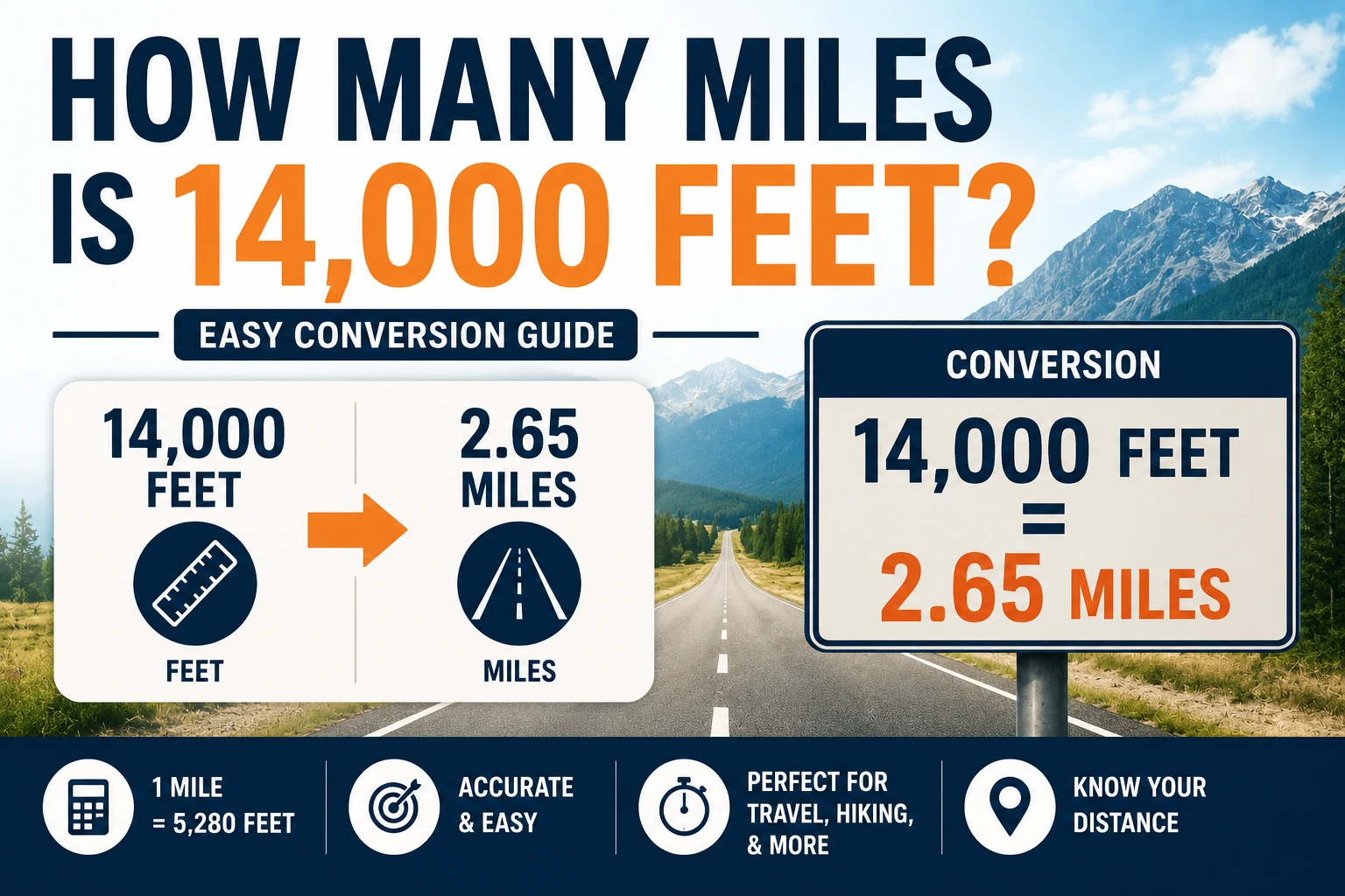 how many miles is 14000 feet