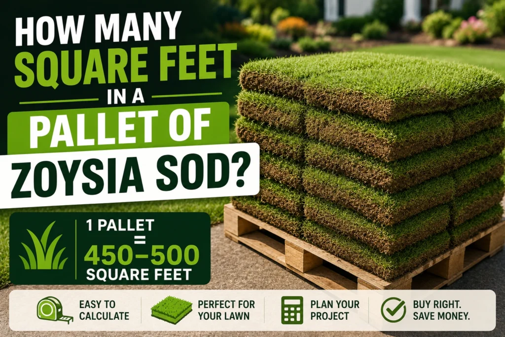 how many square feet in a pallet of zoysia sod