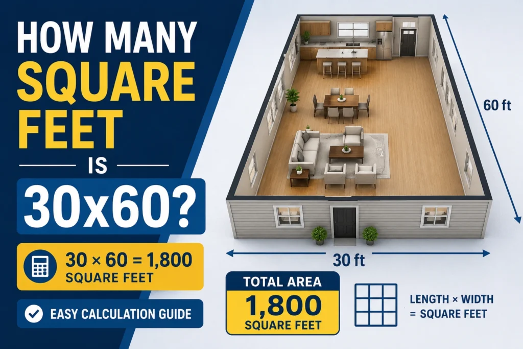 how many square feet is 30x60