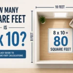 how many square feet is 8 x 10