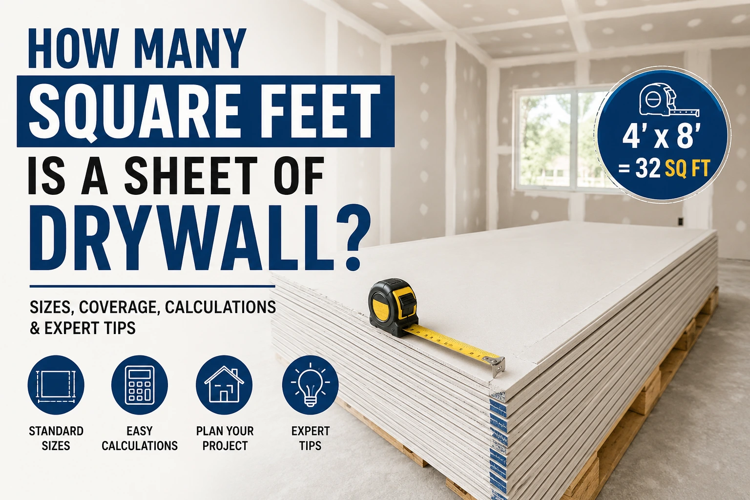 how many square feet is a sheet of drywall