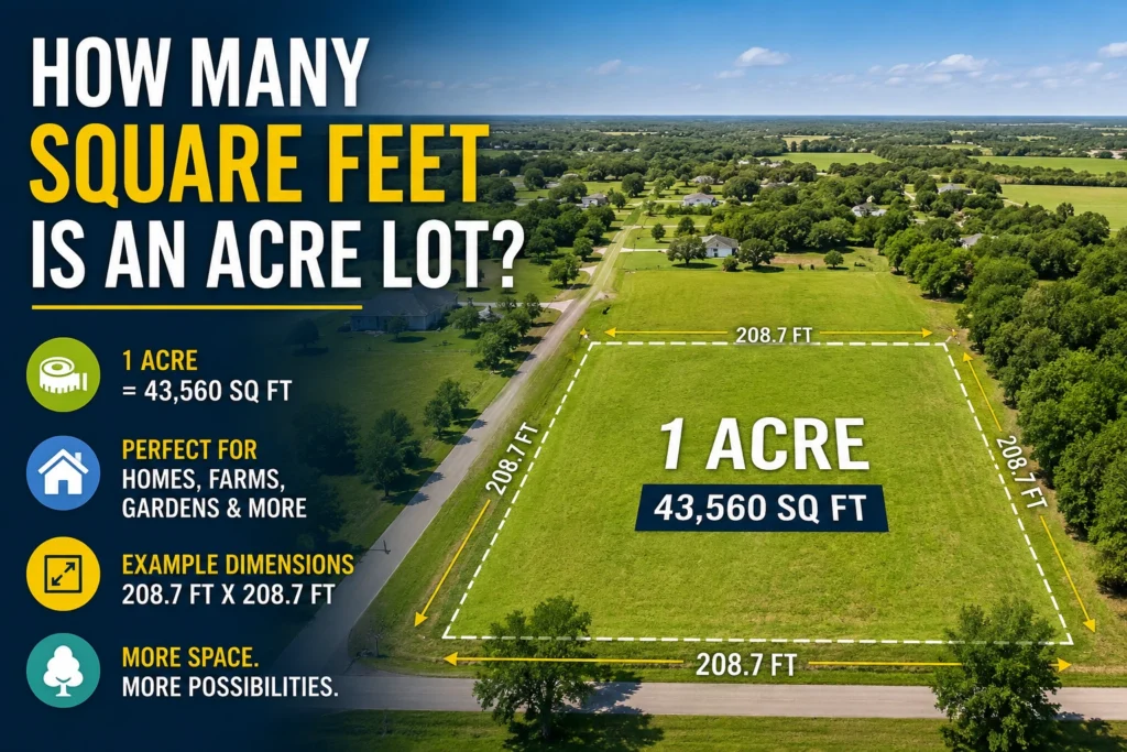 how many square feet is an acre lot