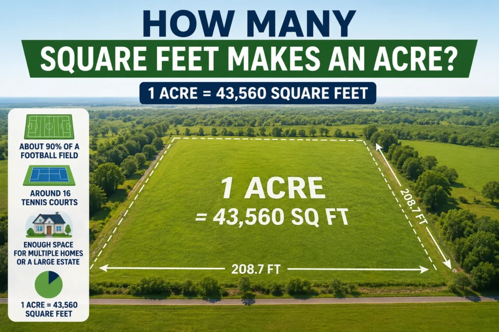 how many square feet makes an acre