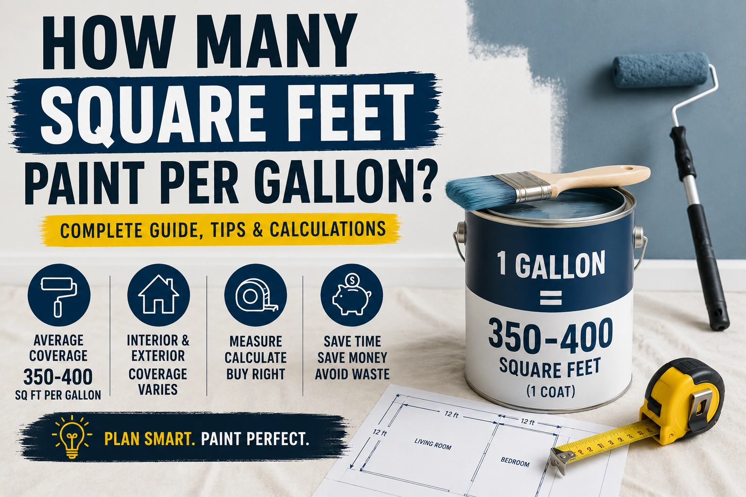 how many square feet paint per gallon