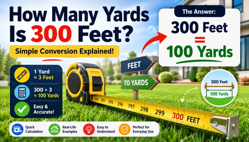 how many yards is 300 feet