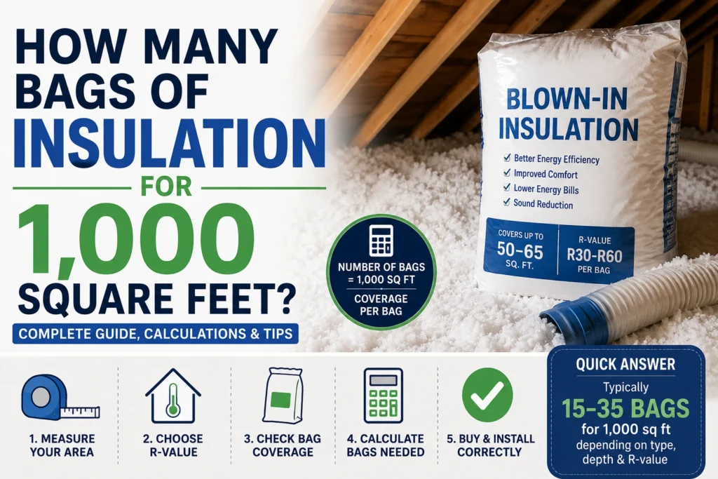 how many bags of insulation for 1,000 square feet