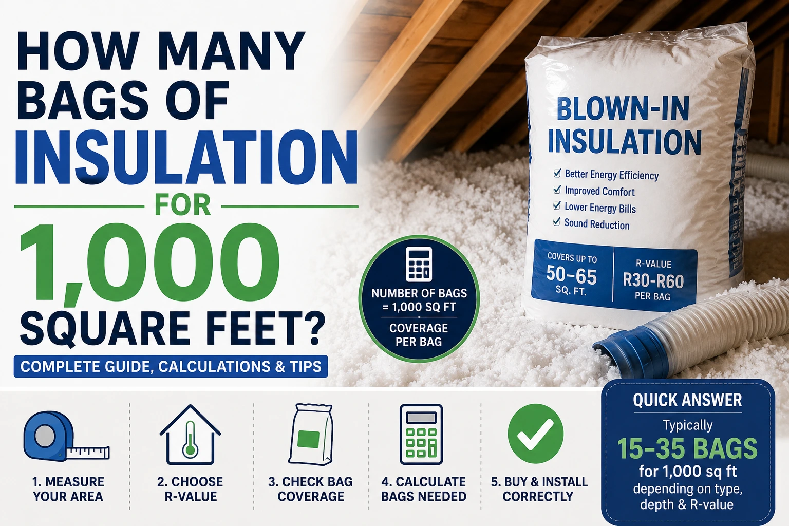 how many bags of insulation for 1,000 square feet