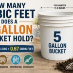 how many cubic feet does a 5 gallon bucket hold