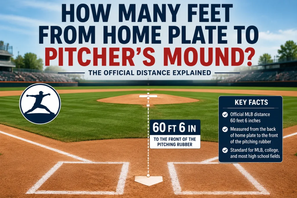how many feet from home plate to pitcher's mound