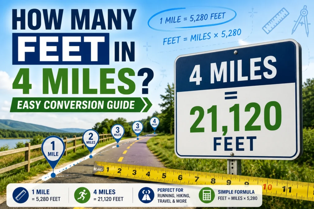 how many feet in 4 miles