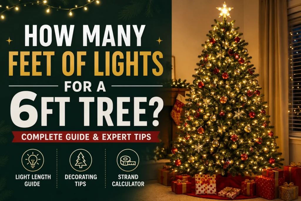 how many feet of lights for a 6ft tree