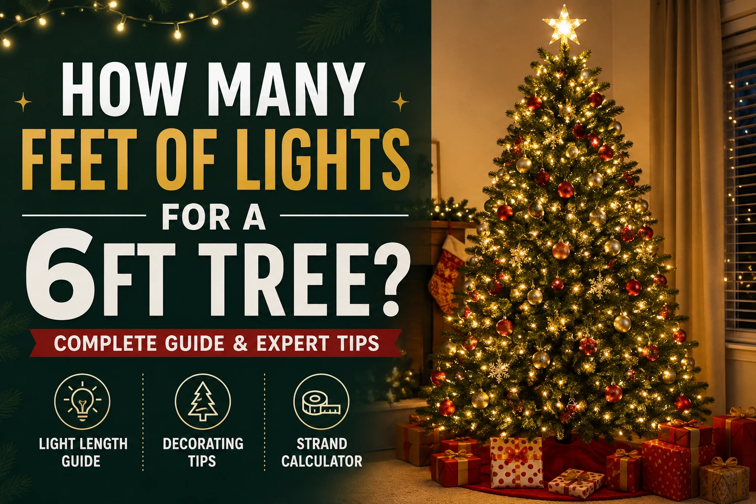 how many feet of lights for a 6ft tree